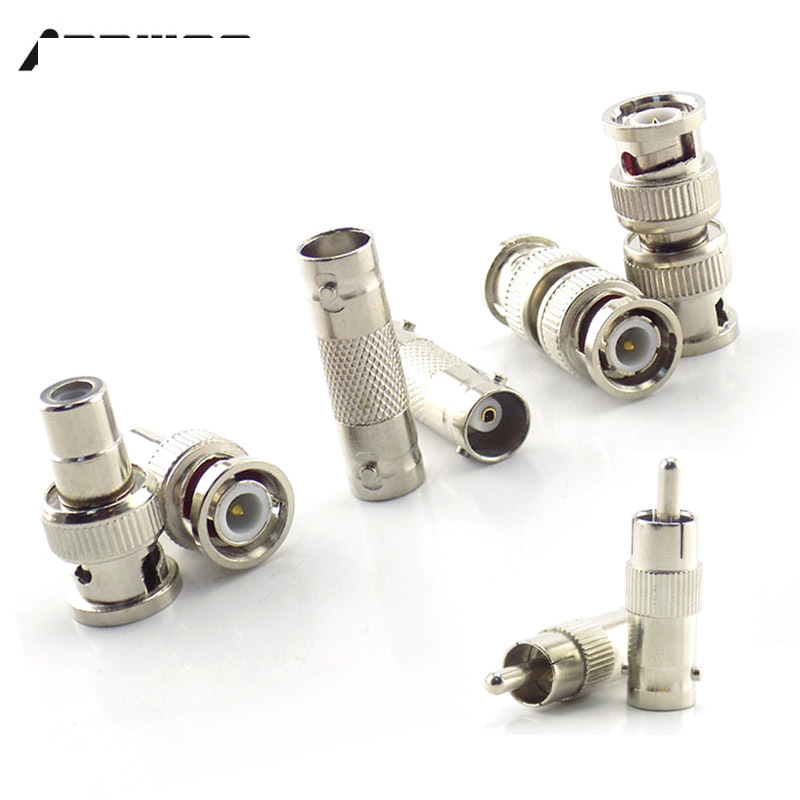 2/5/10Pcs BNC Connector Female to Female BNC Male to Male RCA Female BNC female to RCA Male Adapter for System Video CCTV Camera
