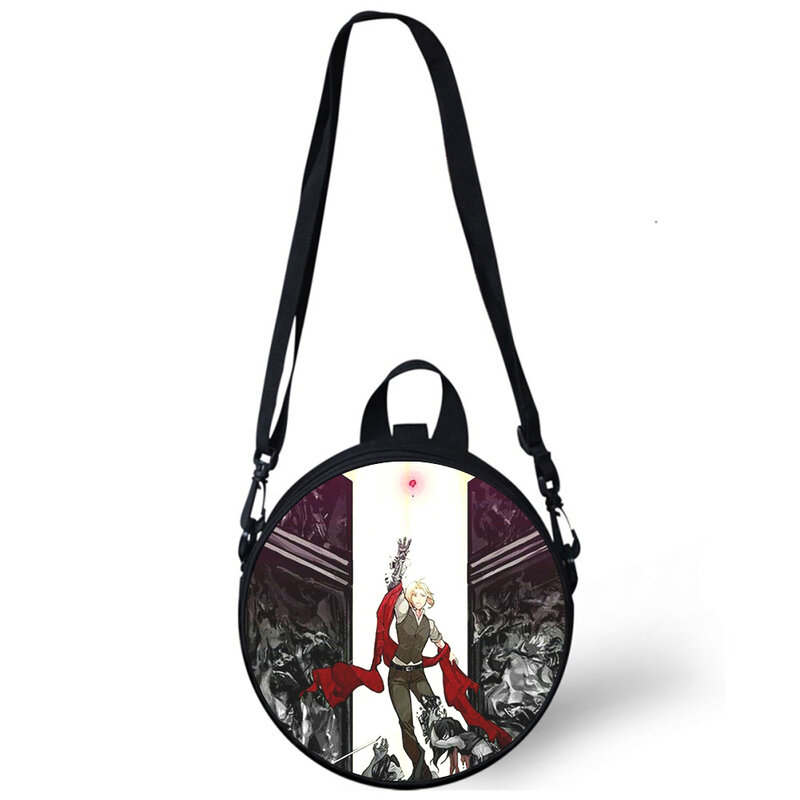 Fullmetal alquimista criança saco do jardim de infância 3d impressão crossbody sacos de ombro para a escola feminina mini bagpacks redondos rugtas saco
