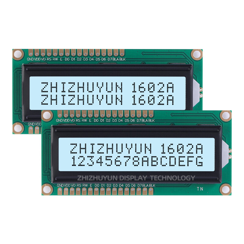 จอแสดง LCD โมดูลควบคุมหน้าจอตัวละคร1602A-13 SPLC780D เขียวมรกตแสงสีดำตัวอักษร
