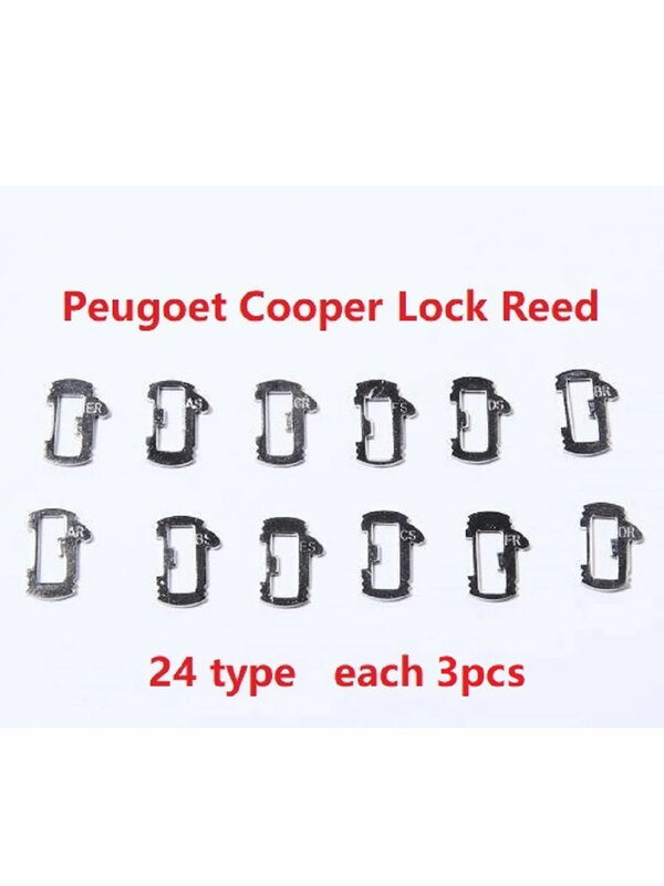Car Key Lock Reed Lock Plate, 12 Tipos, Fit para Peugeot, Citroen, Auto Reparação Acessórios, Boa Qualidade, 36Pcs