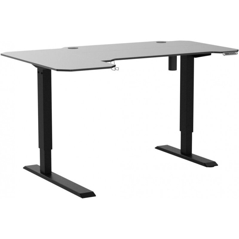 59 Inches L-Shaped Electric Height Adjustable Standing Desk, Stand Up Home Office Desk with 4 Memory Preset Options, Double-Beam