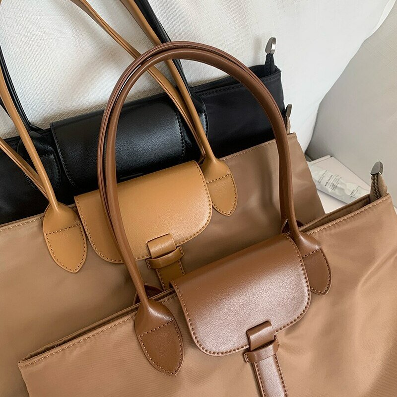 Lässige Damen-Einkaufstasche klassische Umhängetasche mit großer Kapazität Nylon 2023 Mode leichte Reise handtasche