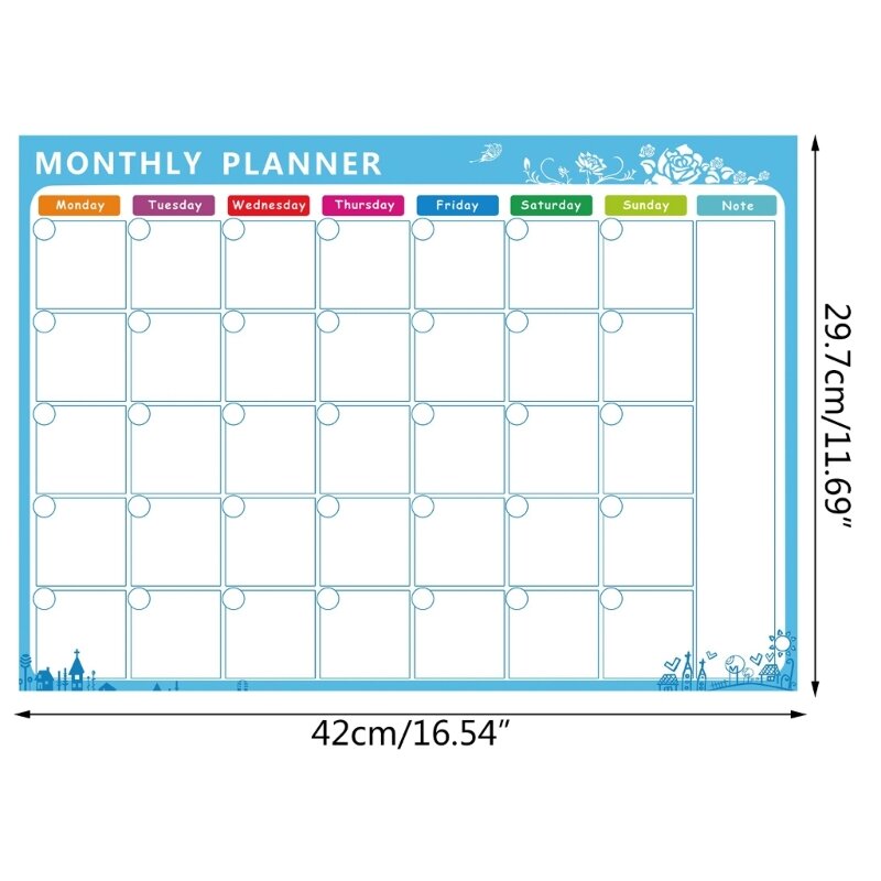 Tableau blanc calendrier magnétique 16FB, planificateur hebdomadaire, tableau calendrier mensuel pour réfrigérateur