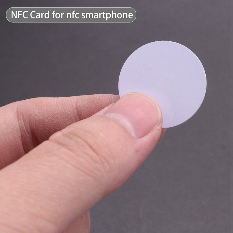 Tarjetas NFC de monedas de PVC en blanco, Compatible con todos los teléfonos móviles y dispositivos habilitados para Ntag215, 60 piezas