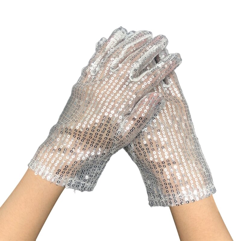 Перчатки с блестками, женские перчатки для выступлений, перчатки для выпускного вечера, танцевальные перчатки, блестящие для для