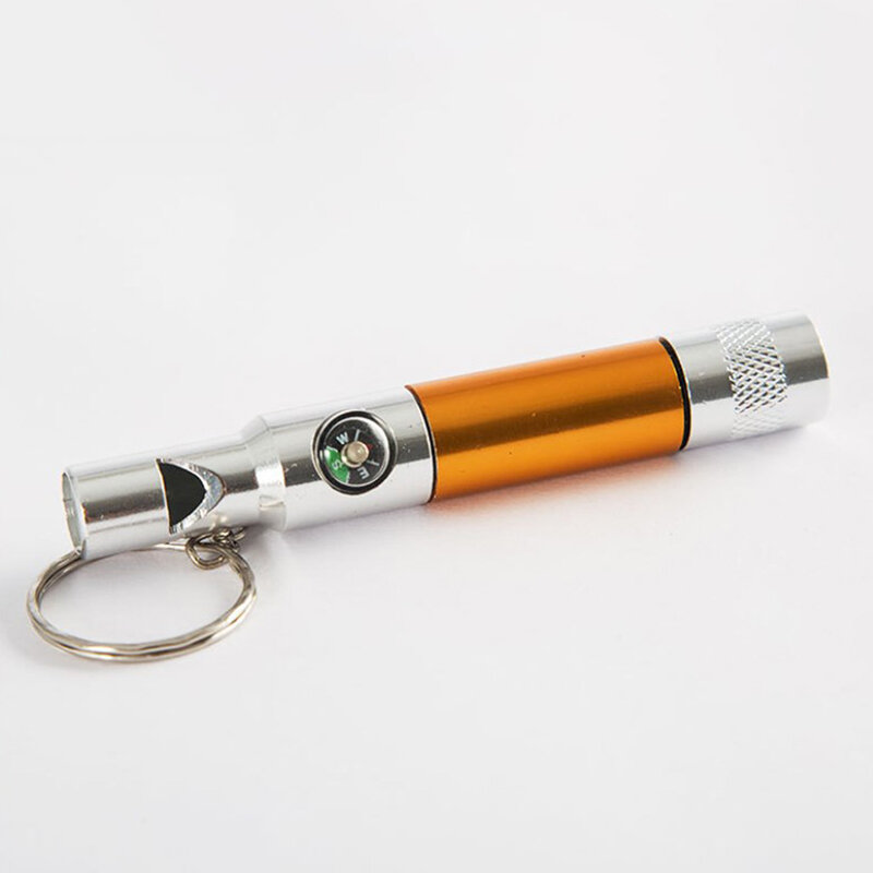 Training Whistle With Light Compass Multifunctional Emergency Survival Whistle Keychain for Camping Hiking Outdoor Sport