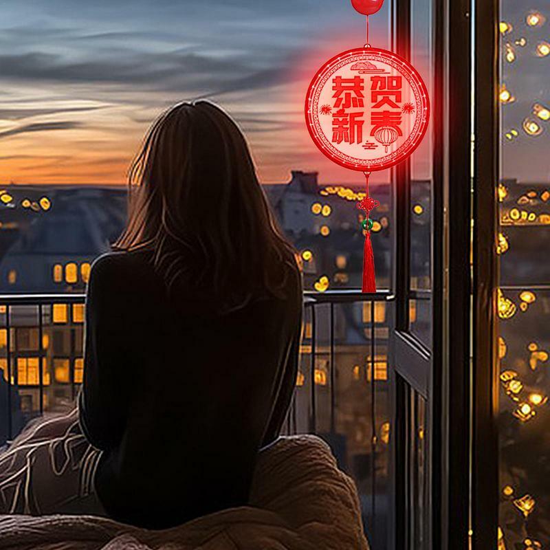 Lampu LED Tahun Baru Tiongkok, lampu lentera Tahun Baru Tiongkok, 2024, lampu tali pesta, lampu LED, ornamen liburan, ruang hisap Tahun Naga