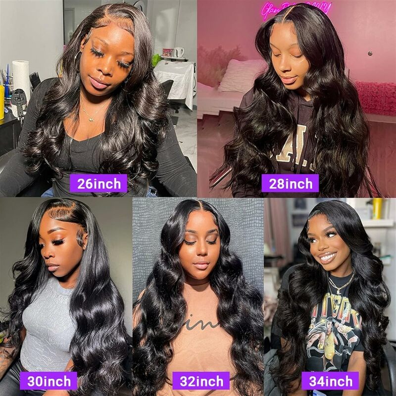 30 inches loose body wave 13x6 hd black lace frontal wigs Brazilian human hair 100% cheap on sale clearance for women choice