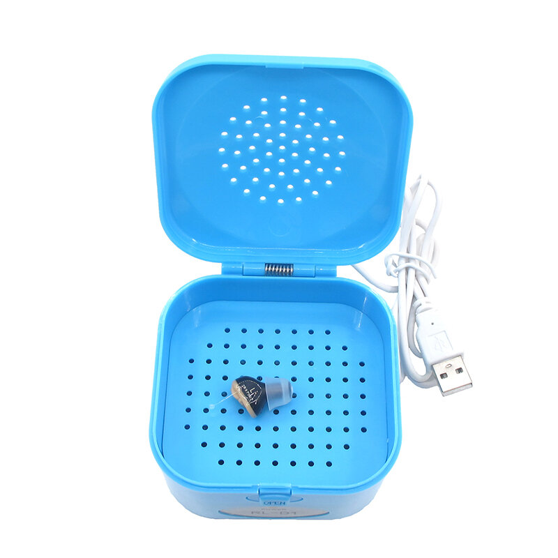 USB aparat słuchowy osuszacz elektryczny niebieski wzmacniacz dźwięku suszarka wygodny suchy futerał dla osób niesłyszących Dropship
