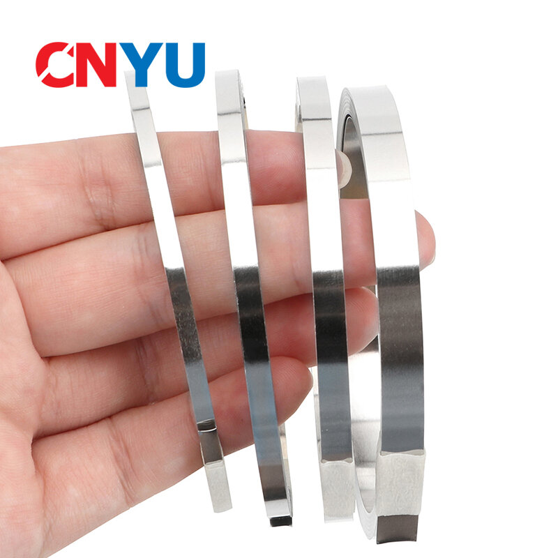 Tira de níquel de 10 m/rollo, banda de acero niquelado para paquete de batería de litio 0,1, 0,12/0,15/0,2mm, cinturón de soldadura de níquel
