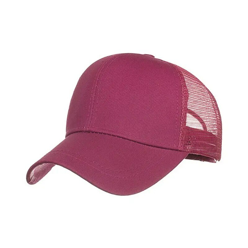 Unisex regulowana czapka daszkiem typu tie-dye kobiety mężczyźni kratkę czapka kucykiem osłona przeciwsłoneczna