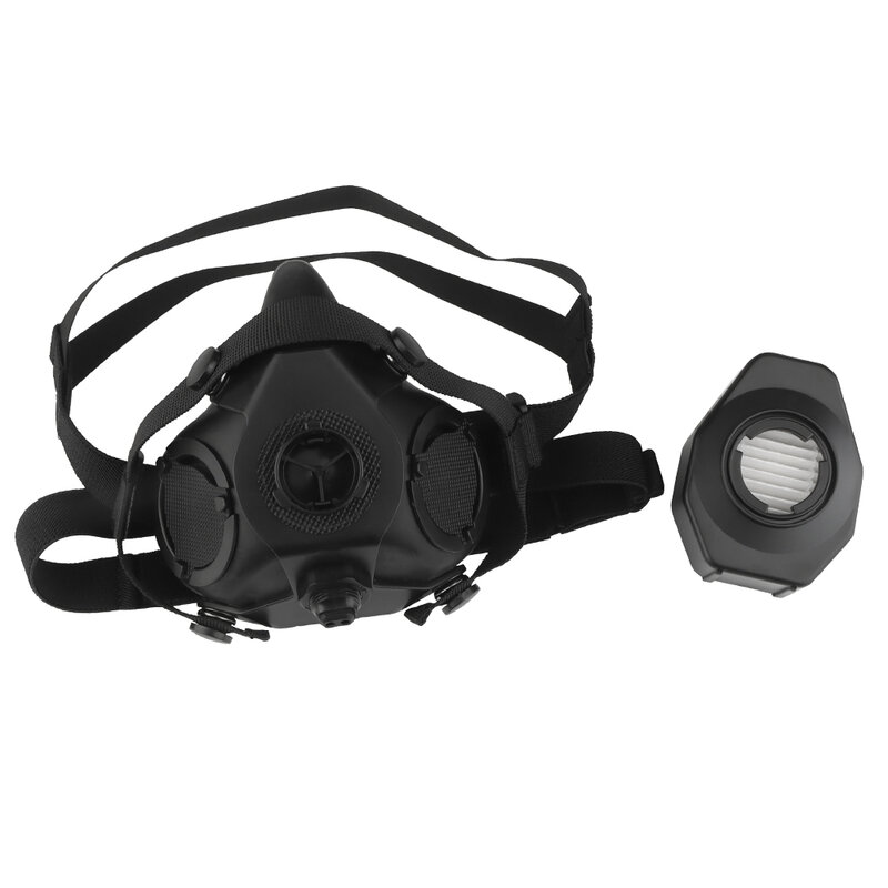 SOTR-mascarilla de operaciones especiales, respirador táctico con micrófono, comunicación, Media máscara, Filtración HEPA contra partículas en el aire