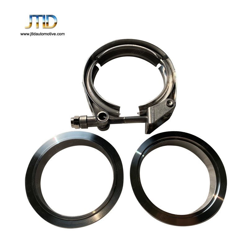 JTLD 3 Inch 76mm 304 Stainless Steel Quick Release V Band Exhaust Clamp with Male and Female Flanges car assecories