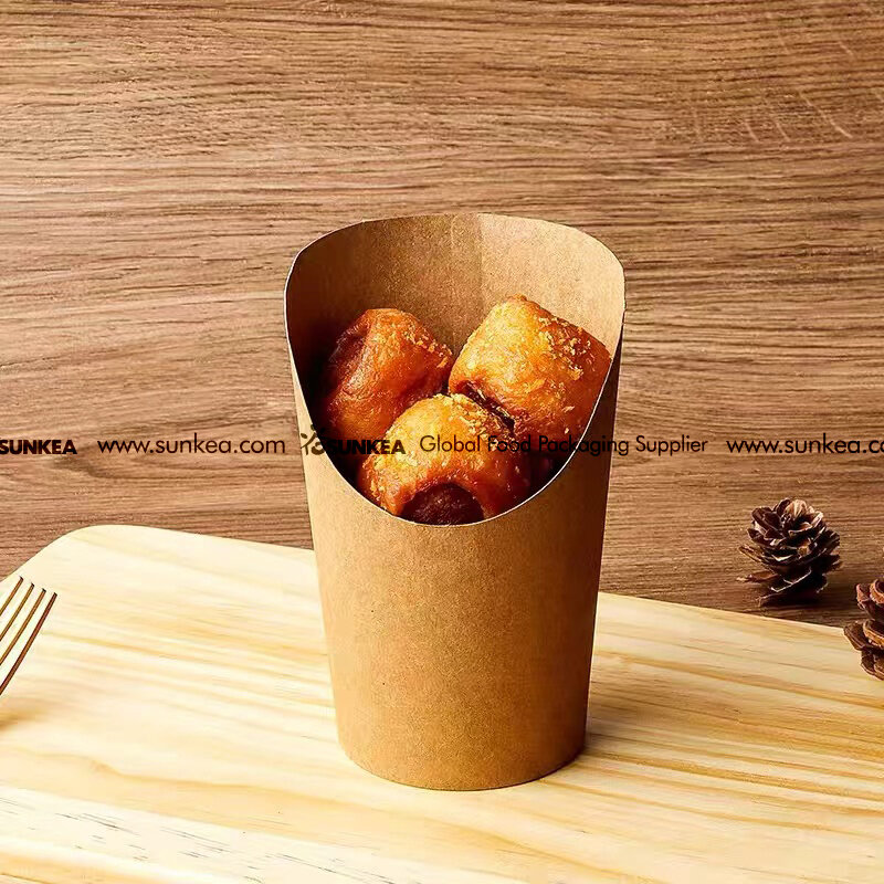 Prodotto personalizzato contenitore per patatine fritte da asporto monouso biodegradabile