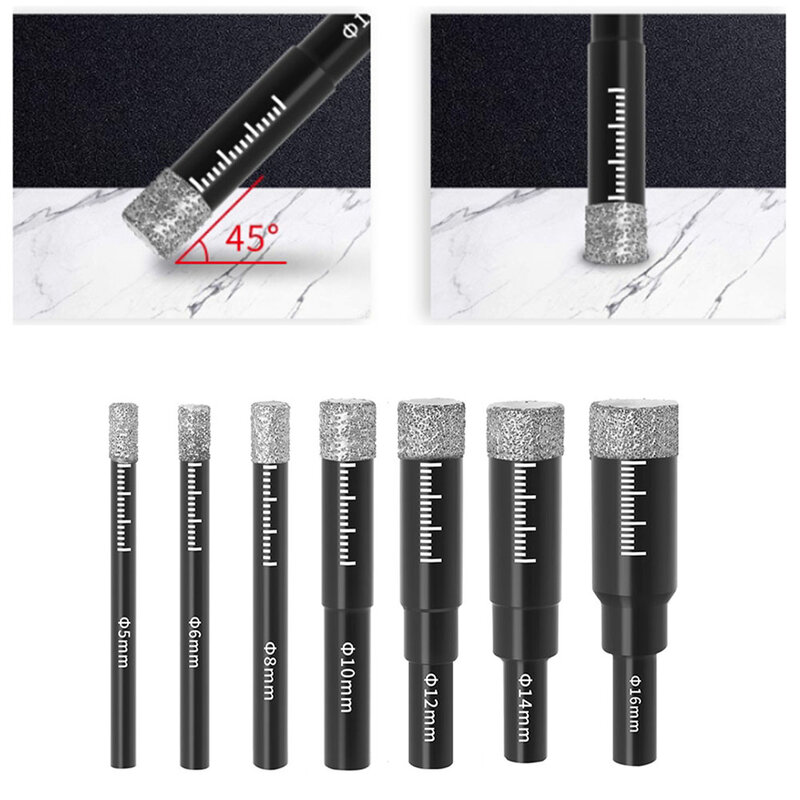 Diamond Dry Drill Bit 5-16mm Round Handle Dry Brazed Drill Bit Hole Saw For Marble Ceramic Power Tool Accessories