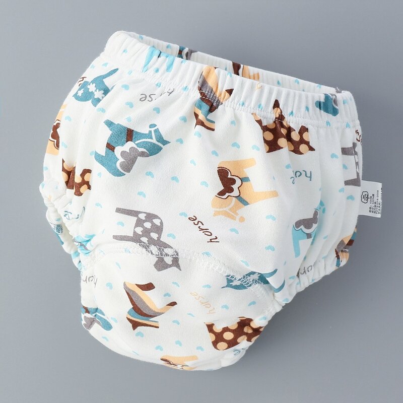 Spodnie treningowe dla dzieci zmywalne 6 warstw gazy pieluchomajtki spodnie do nauki pielucha dla niemowląt kieszeń oddychająca pieluchomajtki