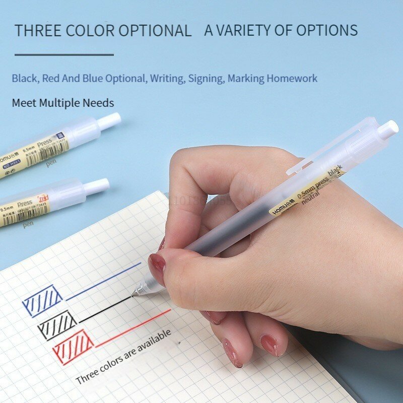 黒/青インク付き格納式ジェルペン,ボールペン,書き込み用,オフィス用,署名用品,文房具,0.5mm,6個または10個
