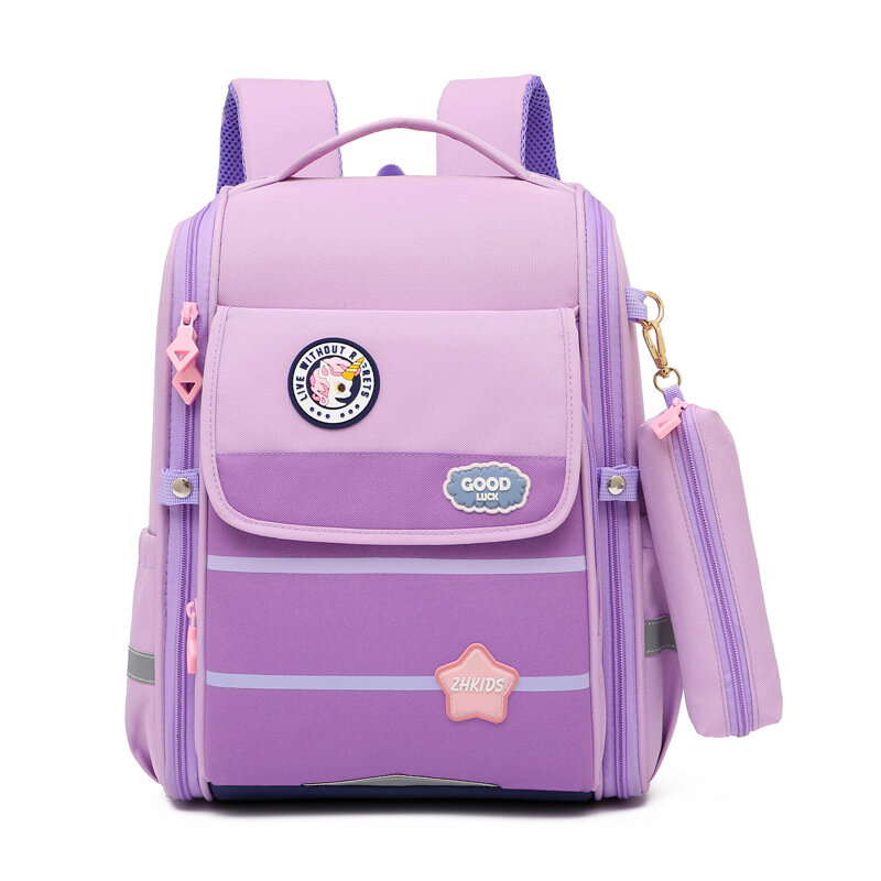 Nova menina menino mochila com caneta sacos crianças unicórnio bonito mochilas para curso grau 1-4 escola primária estudante mochila quente