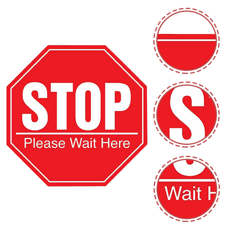 Stop Please Wait Here Decals Epidemic Prevention Wall Sticker Emblems Stickers