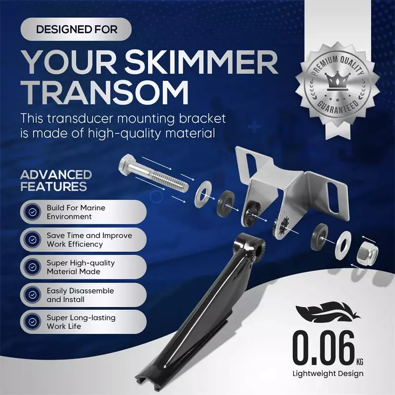 000-10262-001 Transducer Mounting Bracket Kit for DSI Skimmer Transom Mount Transducer for DSI Units for Fishing Enthusiasts