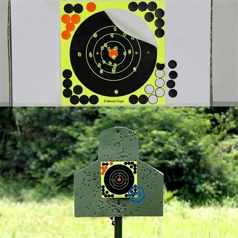Papéis de alvo auto-adesivos para caça, Splatter reativo, adesivo Rifle Training, prática de tiro, tiro, 5pcs