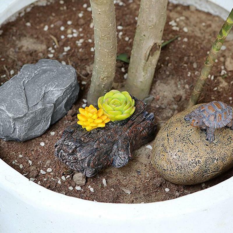Outdoor Key Hider Fake Rock Log Turtle Statue Key Safe Holder Decorative Garden Stones With Key Hiding Devices Resin Weather