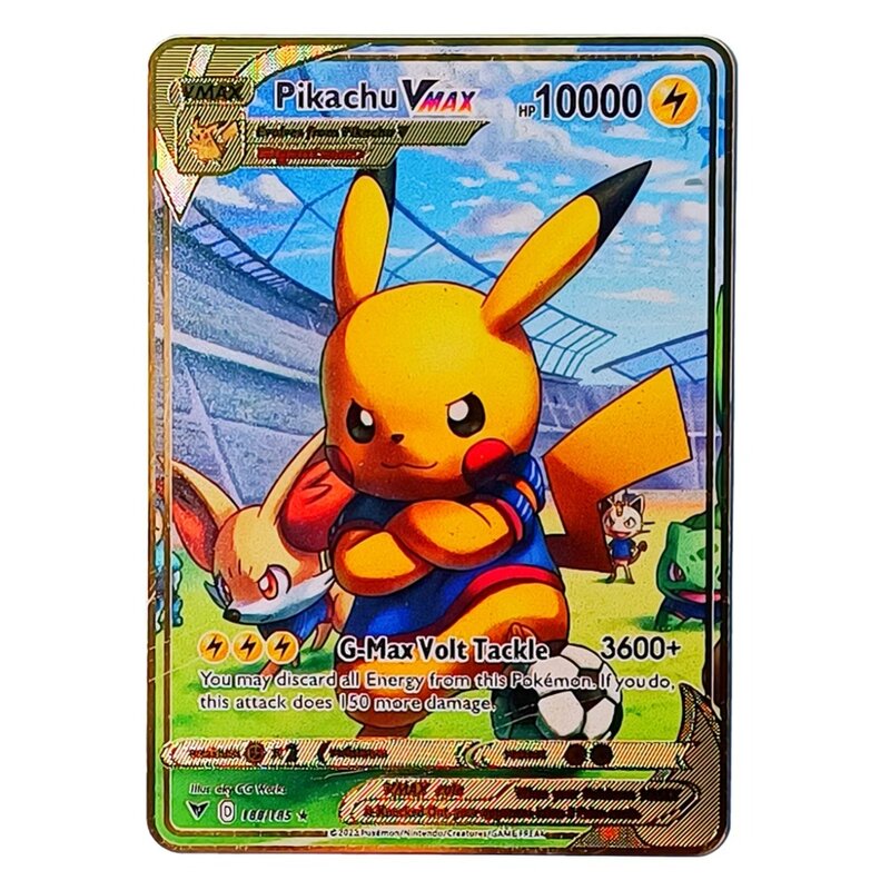 Cartas de Pokémon Vmax de Metal para niños, juego de cartas de Anime de hierro dorado, 173650HP, Vstar, Pikachu, Charizard, Mewtwo, nuevo