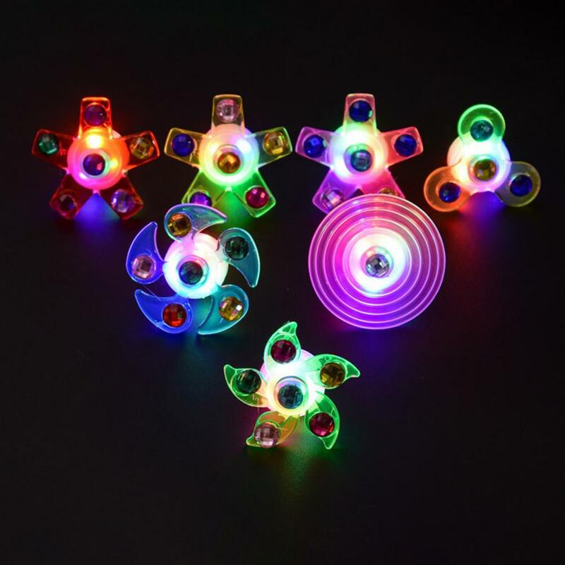 Anel ajustável luminoso para crianças, Spinning Top, Fidget Spinner Toy, Pulseira