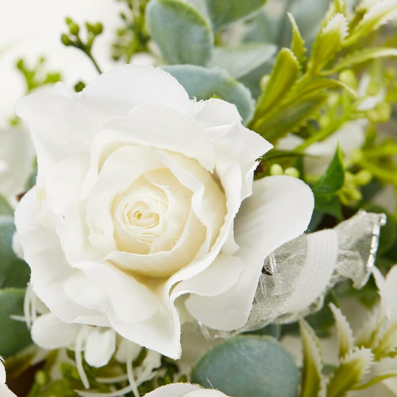 Белая роза, корсаж на запястье и бутоньерка, цвет слоновой кости, искусственный цветок, браслет на запястье, мужской корсаж для выпускного