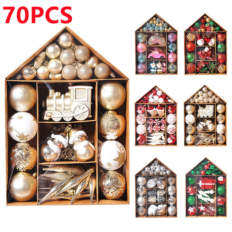 70pcs palle di natale ornamento per feste decorazione per la casa ciondolo appeso per albero di natale