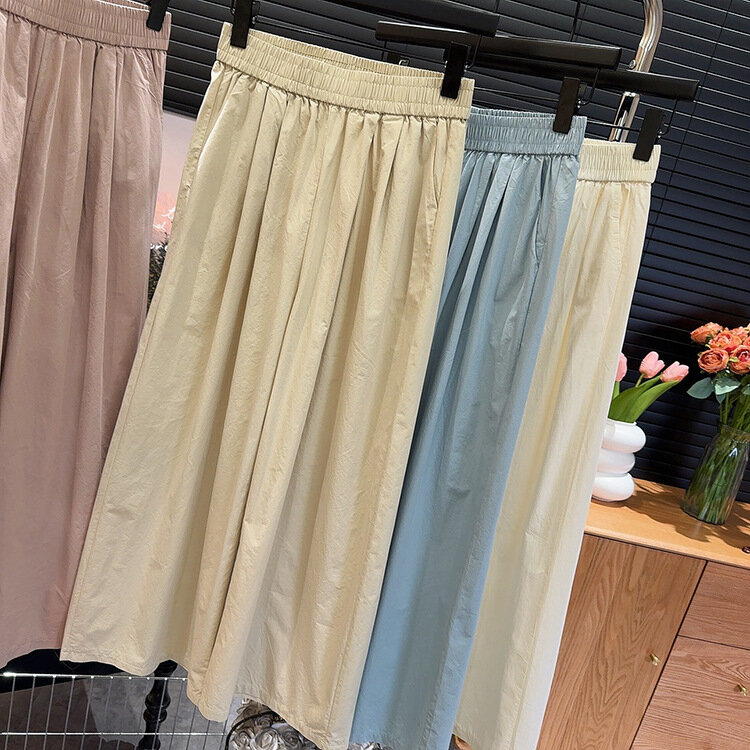 Damen lange lässige lose feste elastische Taillen tasche gerade Hose Damen weites Bein Hose Streetwear xxs/2 xs/4 s/6 m/8 l/10