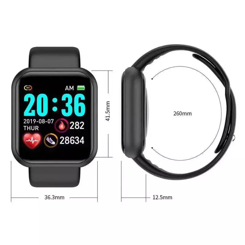 Multifunctionele Smart Watch Man Watch Bluetooth Verbonden Telefoon Muziek Fitness Sportarmband Slaap Monitor Y68 Smartwatch D20