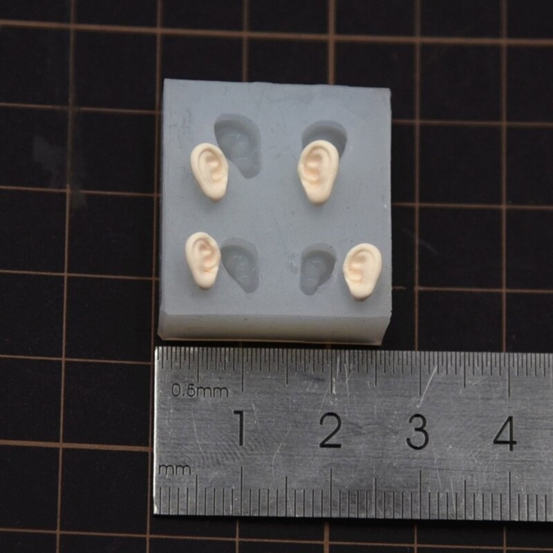 Molde de silicona para orejas de arcilla de cerámica, accesorios para manualidades con Fondant, patrón de oreja, uso Universal