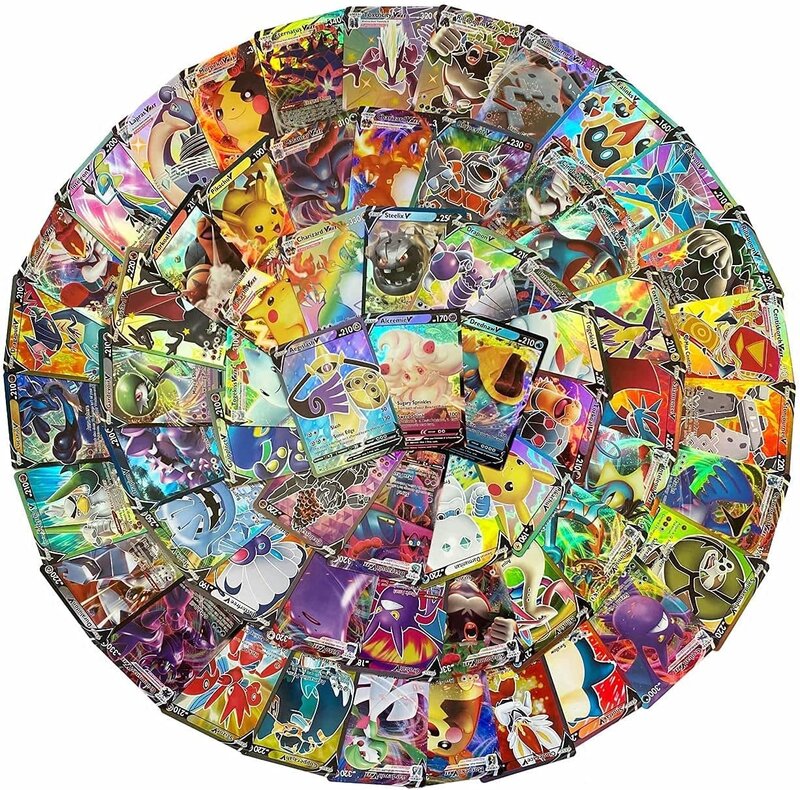 Pokemon Cards for Trading Game, Coleção de Cartas, Cartões de Brinquedo, Francês, Espanhol, Flash, Força, Impulsionar, Original, PERDIDO