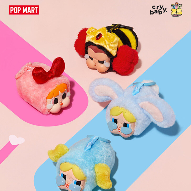 Popmart Crybaby X The Powerpuff Girls Series Plush Toys Doll Cute Anime Figure Ornaments Gift Collection
