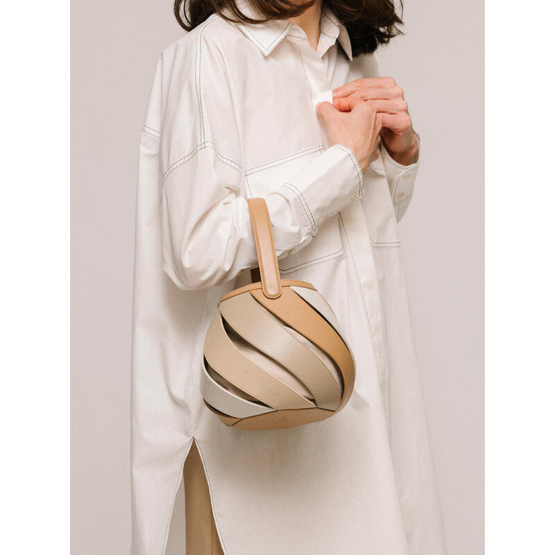 Spliced Style Bag Shoulder Bucket Cylindrical Trendy Handbags For Women High-Quality Casual Messenger Versatile Luxury Crossbody