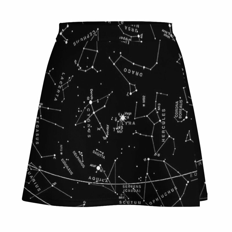 Constelações Femininas Mini Saia, Roupa de Luxo Coreana, Mini Saia Denim