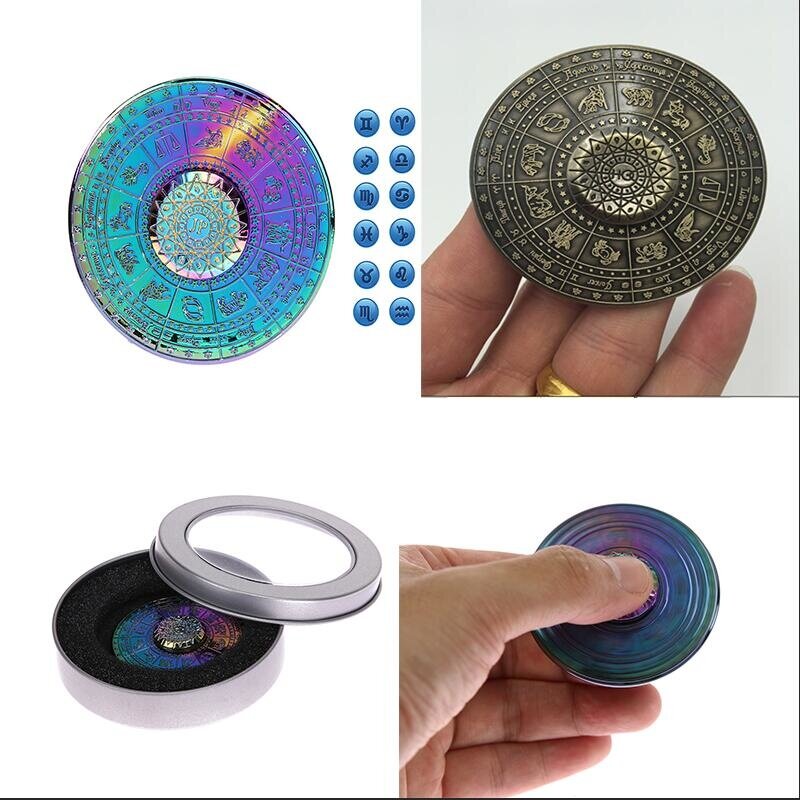 Egitto dodici Constellation Compass Fidget Spinner Kirsite Hand Spinner EDC autismo ADHD antistress Fingertip Toys insection