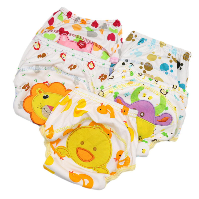 Unisex Baby Cotton Training Pants Infant Washable Cloth Diapers Reusable Kids Nappies Changing Underwear 80-100cm