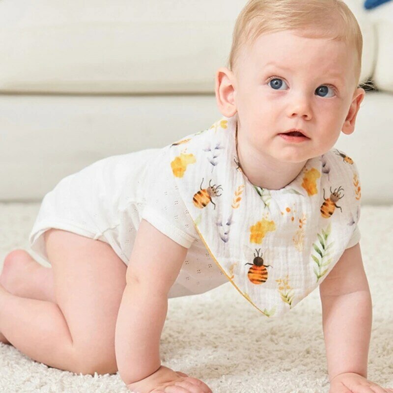 Newborn Saliva Towel Infant Feeding Bibs Baby Bibs Burp Cloths Bandana Drool Bib QX2D