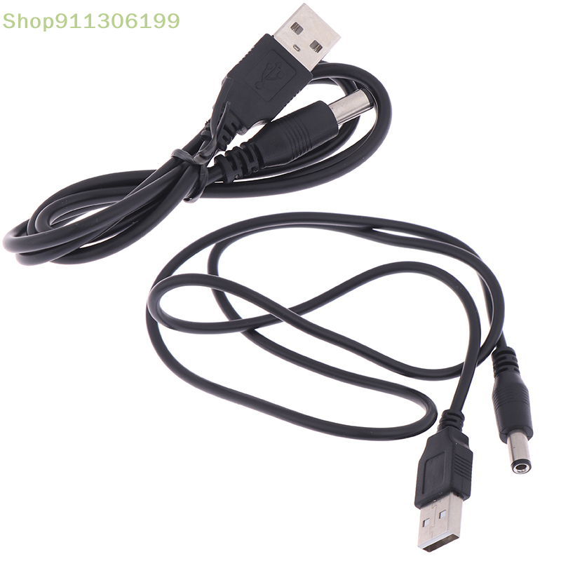 Cabo de alimentação USB para MP3 e MP4 Player, Cabo de alimentação para carregador, 5.5mm Plug Jack, 5V, 80cm