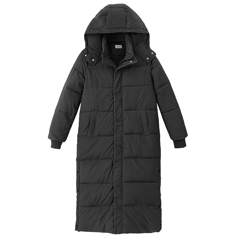 Jaqueta longa para baixo puffer feminina, casaco de algodão grosso, solto, coreano, inverno, 2023