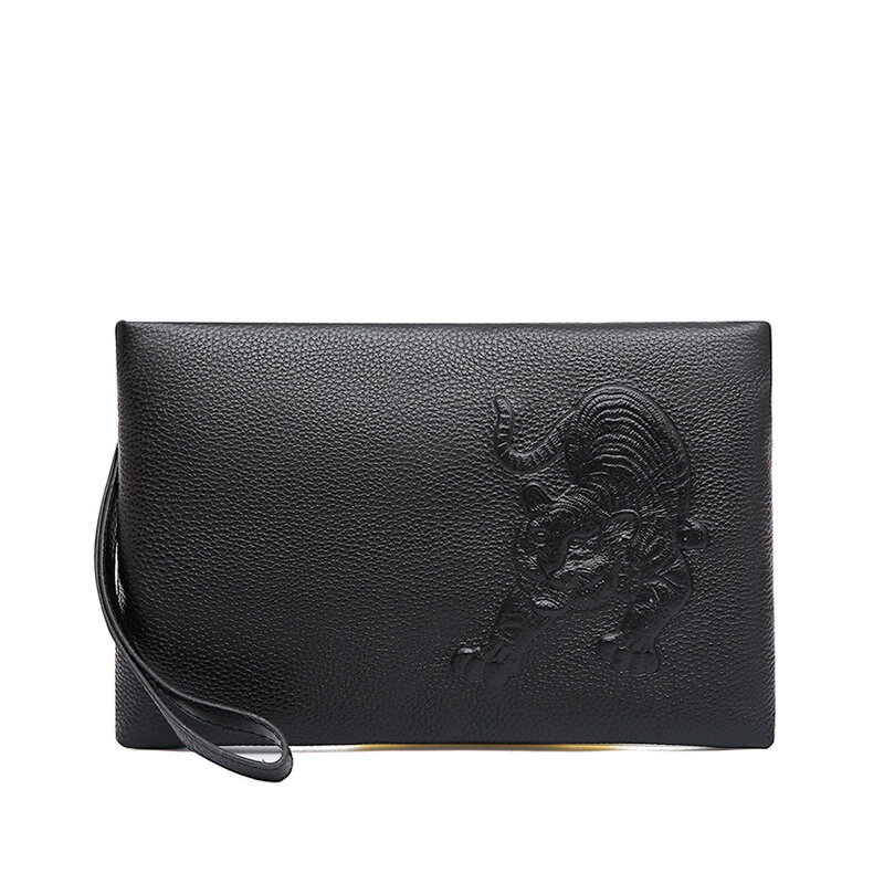 男性用本革ポーチ,新しいデザインの封筒または財布,iPad用トラベルバッグ