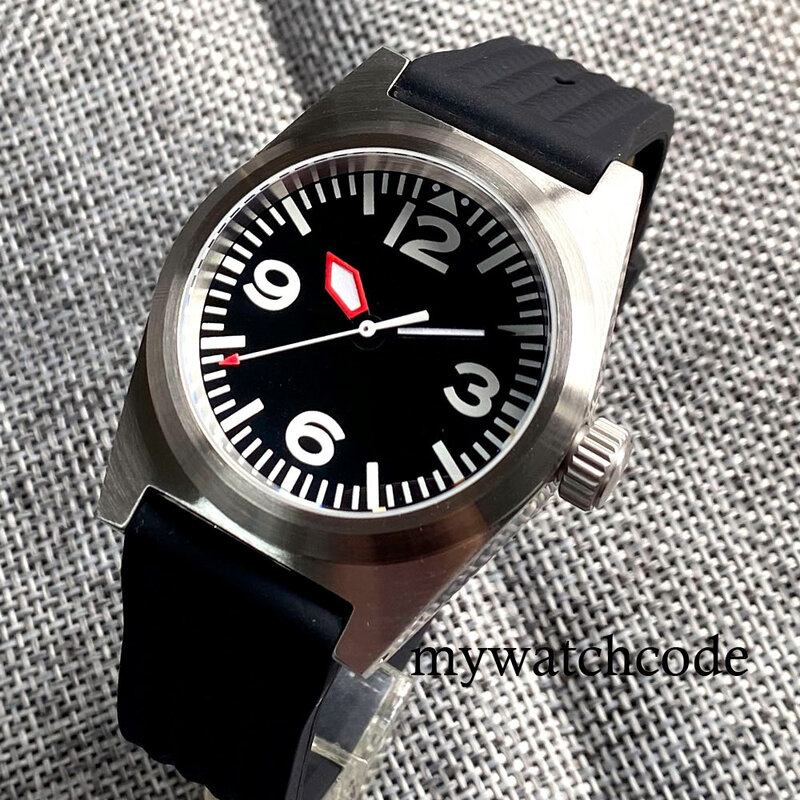 Tandorio Pilot Aviation 38mm 62mas NH35A PT5000 Automatic Men Wristwatch 200M Diver Steel Clock AR Domed Sapphire Waffle Strap