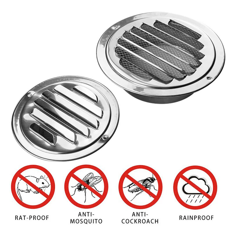 Stainless Steel Exterior Wall Air Vent Grille Round Air Vent Grille Insect Protection Ducting Ventilation Tool