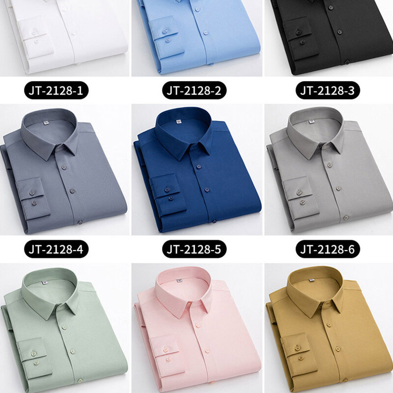 Nuova camicia a maniche lunghe da uomo elasticizzata Oxford Spinning camicia da lavoro da uomo d'affari e da lavoro in edizione coreana