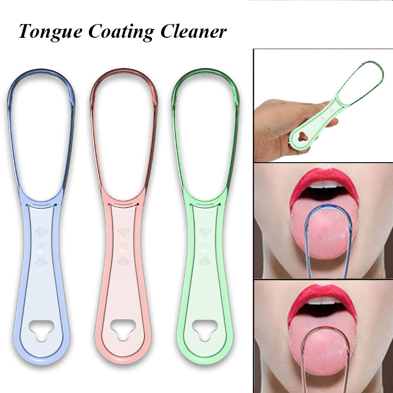 1pcs Tongue Cleaner Reutilizável Língua Limpeza Raspador Cor Higiene Oral Cuidados Língua Escova Ferramenta Soft Oral Care Tongue Brush Novo