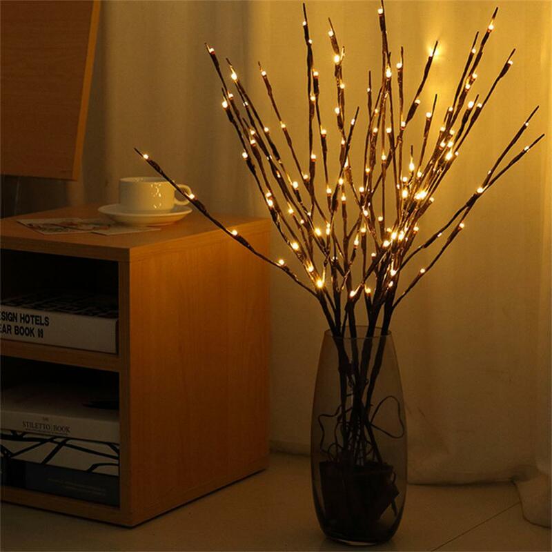 LED Willow Branch Luzes Lâmpadas, enchimento De Vaso Alto Natural, Lâmpada De Ramo Iluminado, Decorativa De Casamento De Natal, 1 2Pcs