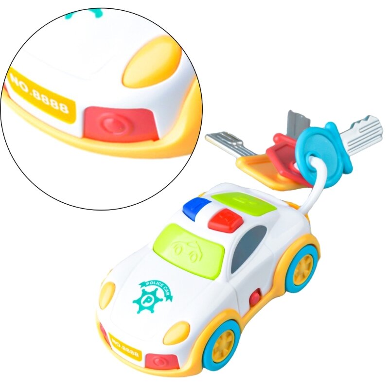Giocattolo interattivo con chiavi per auto per bambini, con suono realistico e luci colorate