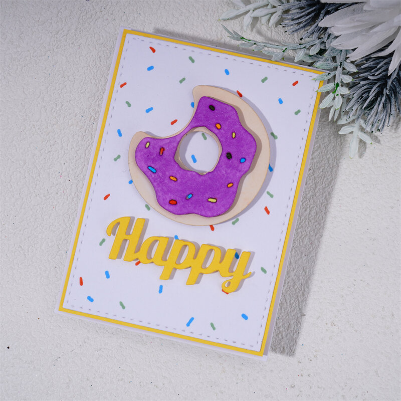 InLoveArts Donat Logam Pemotong Dies Cupcake Makanan Penutup Stensil untuk DIY Buku Tempel/Album Dekoratif Embossing DIY Kartu Kertas